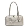 Bolso de hombro de gran capacidad a la moda estilo coreano, nueva colección 2026, retro, minimalista, color liso, casual, elegante para mujer