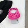 Bolsa plissada estilo ocidental simples de cor sólida 2023 início do outono nova bolsa de ombro axila combinando bolsa da moda