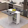 Mesa de jantar dobrável para uso doméstico em apartamentos pequenos, simples, multifuncional, móvel com rodas, adequada para imóveis de aluguel, pequena mesa de jantar retangular