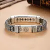 Pulsera Creativa Hecha a Mano Plateada para Hombres y Mujeres con Cuentas de la Fortuna y Mantra de Seis Palabras, Joyería Transfronteriza Personalizada
