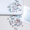 Pulsera de cuentas de vidrio para hacer tú mismo, cuentas sueltas de burbujas de doble color a juego, cuentas redondas, cuentas de vidrio rosa chapadas en oro esmerilado, material de borla de estilo antiguo