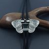 Corbata de Lazo Pluma de Mariposa, Cuerda Trenzada Negra Collar Vaquero Occidental, Cuerda de Corbata Vintage para Hombre al por Mayor
