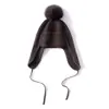 Chapéu Lei Feng, nova coleção outono/inverno, malha de cashmere, cor sólida, com cadarços, quente, com pompom, cobre as orelhas, gorro de topo redondo