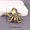 Polvo de Latão Puro com Oito Tentáculos, Presente Criativo Cultural Vintage, Animal de Estimação de Chá Decorativo para Mesa, Ornamento de Cobre