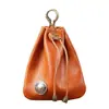 1208 Nuevo Monedero Retro Creativo para Hombres y Mujeres, Monedero de Monedas de Plata Hecho a Mano de Cuero Crazy Horse, Bolsa de Monedas Creativa con Cordón, Bolsa de la Suerte