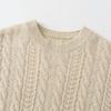 Suéter de Cachemira 100% Puro para Mujer Diseño Calado Otoño e Invierno Nuevo Cuello Redondo Interior Holgado Estilo Lazy Suéter de Moda Trenzado
