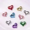 Cor Mista Macaron Coração Pêssego Metal Galvanizado UV Sensível à Luz Furo Reto Corrente para Celular Chaveiro Acessórios DIY Feitos à Mão