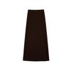 Conjunto Biella Top Minimalista Máquina de Remo Lavable Dobladillo Enrollado Texturizado Top de Punto con Cuello en U Profundo y Falda Aspecto en Capas