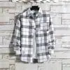 Camisa Xadrez Masculina Manga Longa Estilo Coreano Solta Tendência Bonita Tamanho Grande Jaqueta de Estudante Primavera e Verão Nova Camisa Masculina