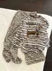 Pijama listrado estilo coreano preguiçoso para Dachshund, manga longa, para mulheres, conjunto de roupa de casa com calça comprida estampada de leopardo solta para o outono, pode ser usado fora