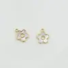Pendente Geométrico Borboleta Nuvem Lua Cauda de Peixe com Zircônia Inlaid em Ouro Real 18K Acessórios para Pingente de Pulseira Colar DIY