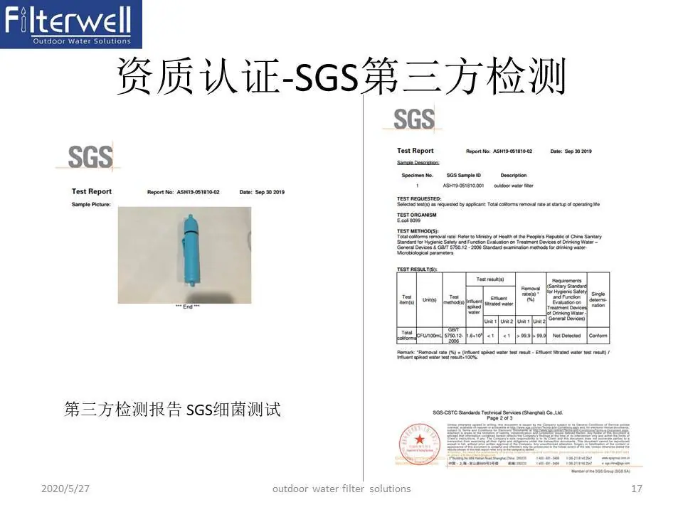 SGS 净益Filterwell 产品系列文稿 SGS第三