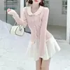 Cárdigan de Punto con Cuello de Muñeca, Mangas Largas y Botones para Mujer, Estilo Nuevo Otoño Invierno, Adelgazante, Casual, Versátil, Suéter, Ropa de Abrigo