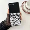 Adecuado para Samsung ZFlip8/ Funda para teléfono plegable con 40% de descuento, estampado de leopardo ZFlip7 funda protectora de textura de cuero de cobertura total Huawei Pura X