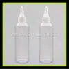 Botella de boca puntiaguda y hombros redondos 200 ml botella de agua de plástico botella con recubrimiento tapa de punta de botella botella antigoteo botella de tinta botella de tinta
