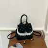Mochila personalizada estilo coreano com laço para mulheres, nova tendência de moda 2026, pequena mochila com acabamento em renda para viagem