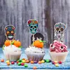 Decoración de Fiesta Transfronteriza del Día de Muertos Adornos para Pastel Calavera Mexicana Inserts para Pastel Decoraciones de Mesa de Postres