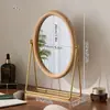 Espejo estilo vintage, espejo de maquillaje de madera, decoración del hogar, espejo de mesa de pie estilo chino, espejo de tocador giratorio, espejo de mesa para dormitorio