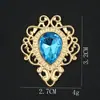 Gota D'água Liga DIY Acessórios de Laço Acessórios de Cabelo Placa de Flor Fivela de Diamante Acessórios para Celular Fundo Dourado