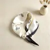 Lenço de Seda com Estampa Pied-de-Poule de Luxo Leve, Lenço Quadrado, Colar de Pérolas, Lenço Magnético Triangular, Lenço Preguiçoso, Lenço de Pescoço com Pingente
