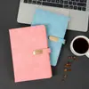 Caderno A5, Estilo Simples de Negócios, Diário de Aparência Sofisticada, Couro Macio, Espessado, com Fivela, Personalizável, Pode Ser Impresso com Logo