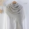 Bufanda de Algodón y Lino Plisada de Color Sólido de Venta Caliente Transfronteriza, Pañuelo de Cabeza Malayo Multicolor Arrugado de Moda con Flecos para Mujer