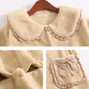Pijama de Coral Fleece para Mujer, Invierno Engrosado Cálido, Cuello de Muñeca, Estilo Dulce de Princesa, Ropa de Casa de Franela para Mujer de Invierno