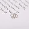 Anillo de plata S925 estilo coreano fresco versátil elegante hojas con incrustaciones de diamantes anillo abierto artístico anillo de rama de olivo
