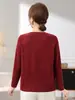 Prenda base de punto elegante para mamá, suéter fino para mujeres de mediana edad, top de manga larga estilo chino nuevo para otoño e invierno