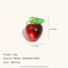 Pendente de Borboleta em Resina com Frutas de Cogumelo Gotejamento de Óleo Cruzado Europeu e Americano Zircônia Aço Inoxidável Banhado 18K Acessórios de Morango Personalidade