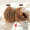 Popular Cepillo de Masaje de Acupresión de Madera de Haya con Cojín de Aire para Cabeza, Abdomen, Cintura y Abdomen, para Despejar los Meridianos del Hígado y la Vesícula Biliar, Peine Masajeador de Madera Maciza