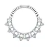 Anillo nasal cerrado sin costuras de aleación de titanio G23 con incrustaciones de circonita Zhenping, aro para tabique nasal y hueso de la oreja, joyería nasal finamente tallada F136