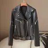 Vestuário Edição Limitada Outono/Inverno 2026 Jaqueta de Couro Genuíno de Ovelha Slim Fit Estilo Biker Roupa Feminina Única Casaco de Couro Haining