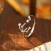Anillo de plata de ley S925 con diseño de nicho de Banyan Tree, con doce constelaciones, para mujer, sencillo, de verano, con doce símbolos, para cumpleaños, con borde cruzado.