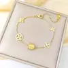 [Acero de titanio de cuerpo entero] 100 pulseras Europa y Estados Unidos 18k no se decoloran mujeres simple Joker ins moda personalizada joyería de mano