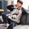 Fábrica de Origem Recebe Grande Número de Pedidos de Pijamas Masculinos Outono e Inverno Veludo Coral Espessado Desenho Animado Flanela Conjunto de Roupas para Casa