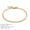 Pulseira Corrente Cubana de Aço Inoxidável Europeia e Americana Mais Vendida Moda Simples Temperamento Ajustável Pulseira Sem Cor Pulseira