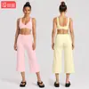 Conjunto de roupa de yoga com calça de comprimento médio, sutiã de ioga sem costas de secagem rápida transfronteiriço, para treinamento de Pilates, corrida, esportes de fitness para mulheres