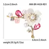 Broche de Liga de Metal Elegante e Simples com Diamantes e Design de Flor de Cerejeira, Broche Clássico para Acessório de Roupas Femininas: Br4428