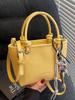 Gran oferta, bolso bandolera portátil sencillo con textura de lichi, estilo coreano, informal, elegante y combinable, para mujer