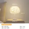 Lámpara de pie con detalles de plumas y cristal, estilo de lujo ligero, para sala de estar, al lado del sofá, lámpara de mesita de noche, popular en transmisiones en vivo, lámpara de mesa de pie acogedora, sin hierro