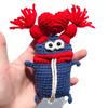 Bolsa para Llaves de Coche Lindo Dibujo Animado Hecho a Mano Lana Tejida Suministros para Coche Colgante Estuche Protector para Llaves Bolsa de Almacenamiento para Mujeres