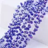 Cuentas Sueltas de Cristal Accesorios para Joyería DIY Cuentas de Vidrio Tallado Forma de Gota de Agua Accesorios para Ropa Color Plateado Agujero Horizontal 5*8mm Gota de Agua