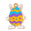 Huevo de Pascua Conejo Transfronterizo Esmalte Joyería Accesorios DIY Aleación Colgante Cadena de Teléfono Llavero Encanto