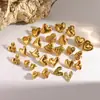 Pendientes de Acero Inoxidable Versátiles de Moda con Corazón de Lava de Oro de 18K Clavijas Irregulares en Forma de Corazón para Mujer