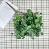 Manojo Simulado de Plantas Verdes, Hierba de Dinero Grande, Arreglos Florales de Boda, Adornos para Decoración del Hogar, Flores de Plástico al por Mayor