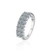 Anillo de plata de ley 925 para mujer, resistente a la decoloración, con diamantes europeos y americanos de alta calidad, joya Mosan, buena joyería transfronteriza.