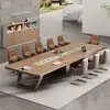 Mesa de Conferencias Mesa Larga Muebles de Oficina Simples Modernos Mesa de Entrenamiento para Negociación Mesa Grande de Recepción de Oficina Combinación