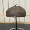 Boina vintage nueva en color Maillard para mujer, adecuada para otoño e invierno, con una circunferencia de cabeza grande que hace que el rostro parezca más pequeño, boina octagonal, sombrero de pintor artístico