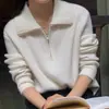 Nuevo Suéter de Punto con Cremallera Otoño/Invierno 2025 para Mujer, Corte Holgado, Abrigo Elegante, Diseño Único
